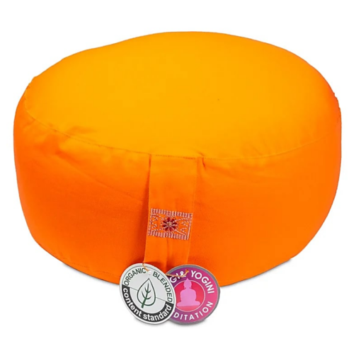 Zafu de Yoga meditación naranja algodón BIO