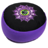 Zafu de Yoga meditación Loto y OM purpura/negro