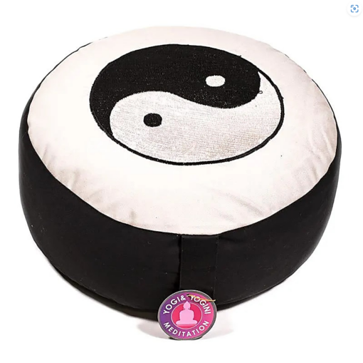 Zafu de Yoga meditación Yin Yang Negro/marfil