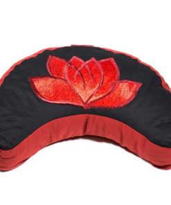 Zafu de Yoga meditación Loto media luna negro/rojo