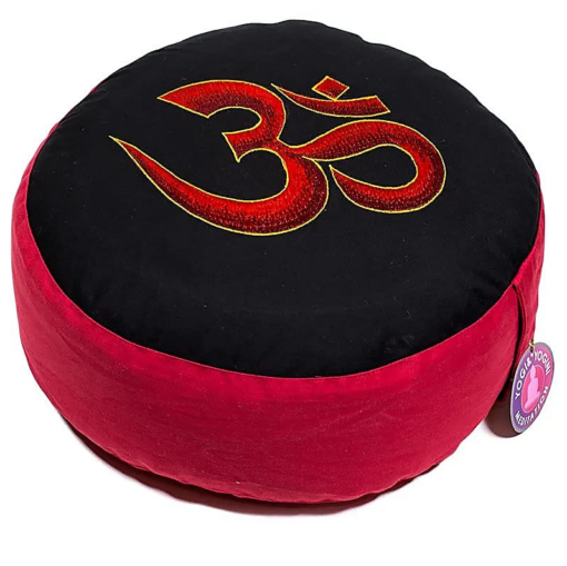 Zafu de Yoga meditación OM rojo/negro