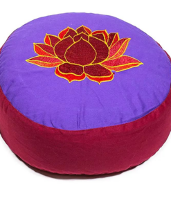 Zafu de Yoga meditación Loto púrpura y rojo