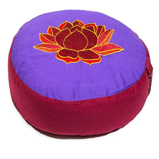 Zafu de Yoga meditación Loto púrpura y rojo