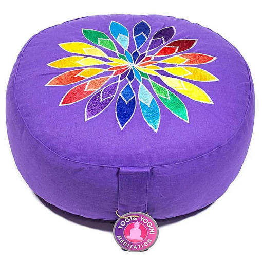 Zafu de Yoga meditación Flor multicolor - púrpura