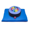 SET Meditación Flor multicolor sobre azul claro