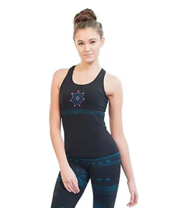 Top yoga Namaste sin costuras algodón orgánico negro