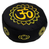 Zafu de Yoga meditación negro 7 Chakra y Om color oro
