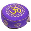 Zafu de Yoga meditación 7 chakra y OM color púrpura/oro