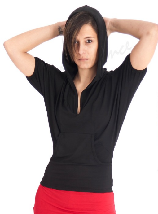 Camiseta yoga con capucha Happy