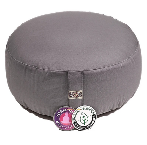 Zafu de Yoga meditación gris de algodón BIO