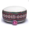 Zafu de Yoga meditación color crema y motivos tribales