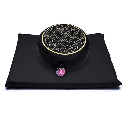 SET Meditación Flor de la vida oro/negro