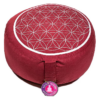 Zafu de Yoga meditación rojo Flor de la vida/plata