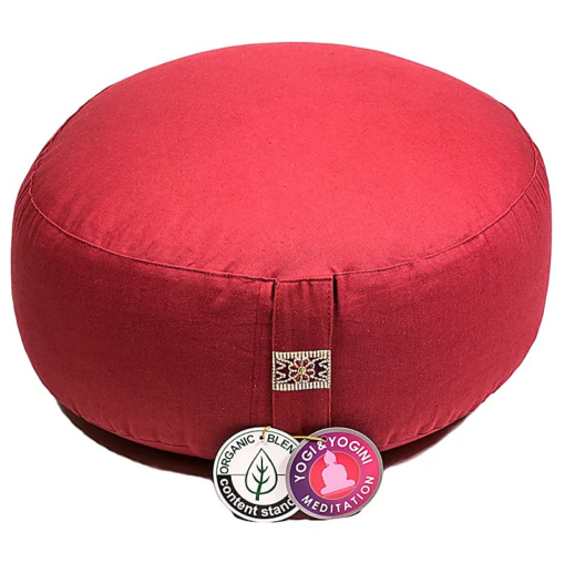 Zafu de Yoga meditación rojo de algodón BIO