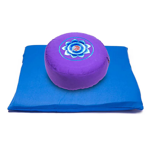 SET Meditación OM púrpura / azul sobre azul