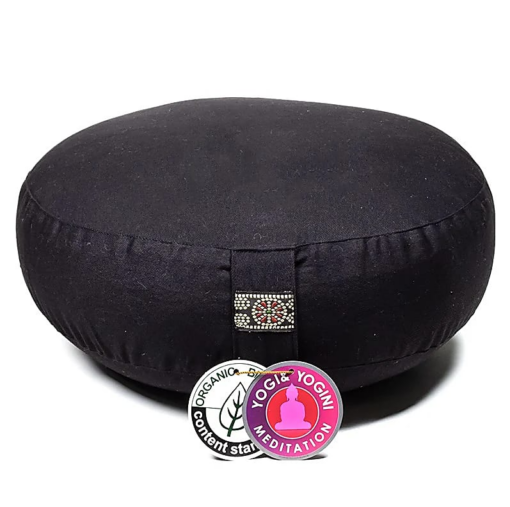 Zafu de Yoga meditación negro modelo bajo algodón BIO