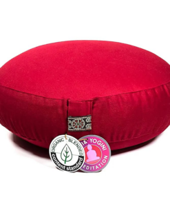 Zafu de Yoga meditación rojo modelo bajo de algodón BIO