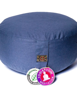 Zafu de Yoga meditación azul pizarra de algodón BIO