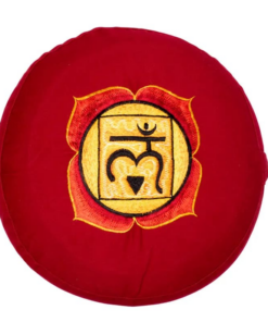 Zafu de Yoga meditación rojo 1er chakra bordado
