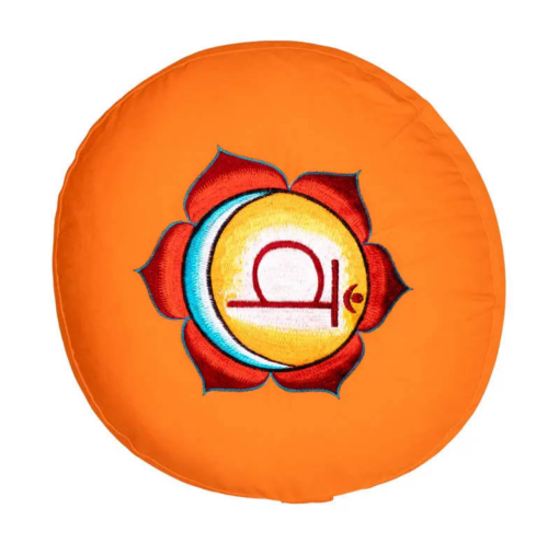 Zafu de Yoga meditación naranja 2°chakra bordado