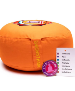 Zafu de Yoga meditación naranja 2°chakra bordado