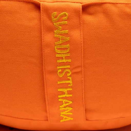 Zafu de Yoga meditación naranja 2°chakra bordado
