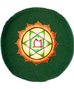 Zafu de Yoga meditación verde 4°chakra bordado