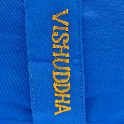 Zafu de Yoga meditación azul 5°chakra bordado