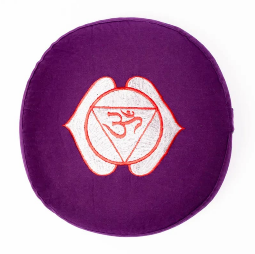 Zafu de Yoga meditación índigo 6°chakra bordado