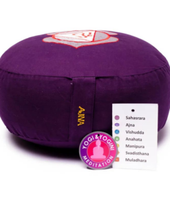 Zafu de Yoga meditación índigo 6°chakra bordado