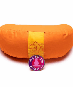 Zafu de Yoga meditación naranja media luna 2 chakra