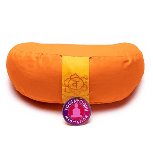 Zafu de Yoga meditación naranja media luna 2 chakra
