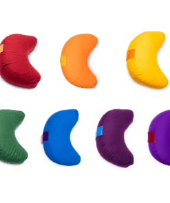 Zafu de Yoga Meditación media luna- x7 bordados chakras