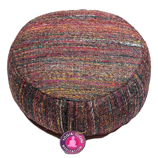 Zafu de Yoga meditación de seda vintage multicolor
