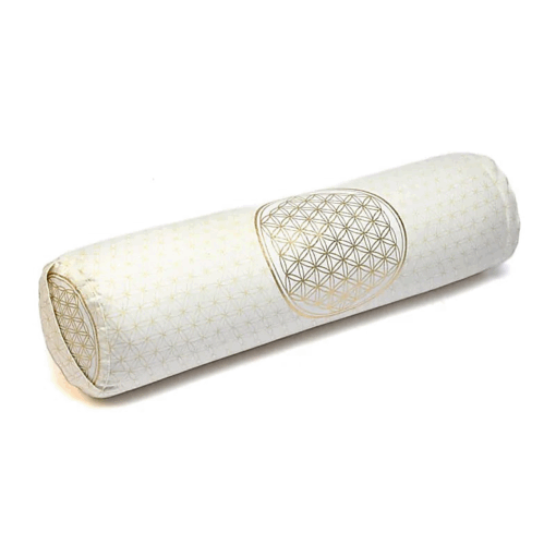 Bolster Yoga redondo Flor de la vida algodón BIO