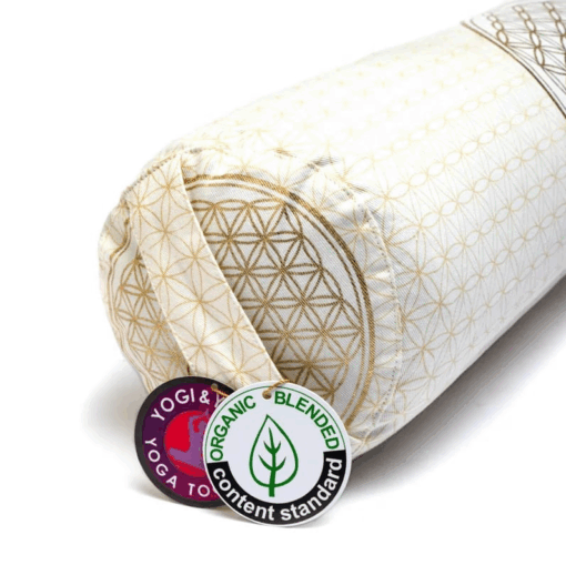 Bolster Yoga redondo Flor de la vida algodón BIO