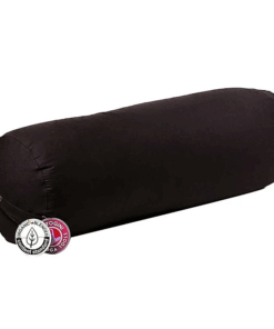 Bolster Yoga cilíndrico negro de algodón BIO