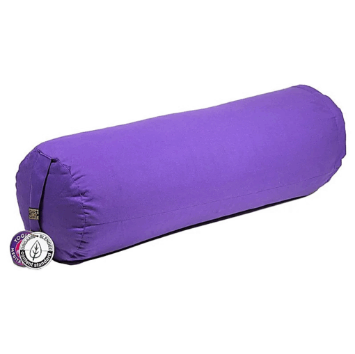 Bolster Yoga cilíndrico púrpura de algodón BIO
