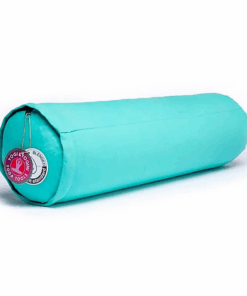 Bolster Yoga cilíndrico turquesa de algodón BIO