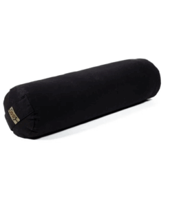 Bolster Yoga mini cilíndrico negro de algodón BIO