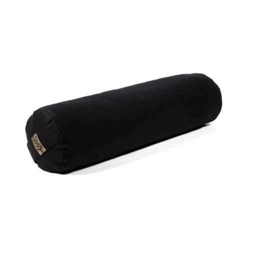 Bolster Yoga mini cilíndrico negro de algodón BIO