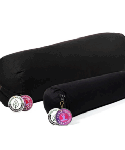 Bolster Yoga mini cilíndrico negro de algodón BIO