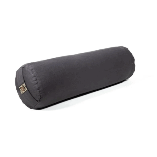 Bolster Yoga mini cilíndrico antracita de algodón BIO