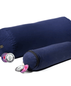 Bolster Yoga mini cilíndrico azul oscuro de algodón BIO