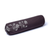 Bolster Yoga redondo Planta de loto antracita algodón orgánico