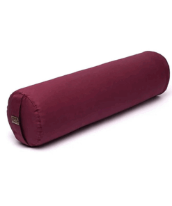 Bolster Yoga cilíndrico berenjena claro algodón