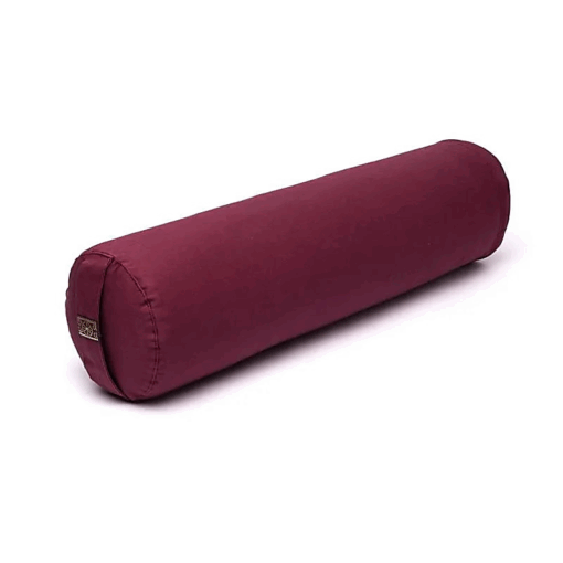 Bolster Yoga cilíndrico berenjena claro algodón