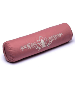 Bolster Yoga redondo rosa antiguo loto algodón orgánico
