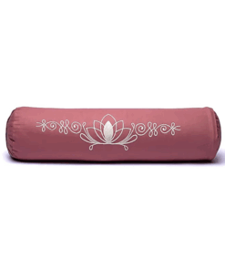 Bolster Yoga redondo rosa antiguo loto algodón orgánico