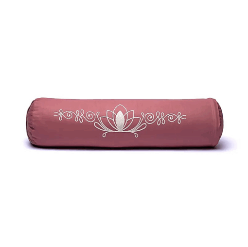 Bolster Yoga redondo rosa antiguo loto algodón orgánico